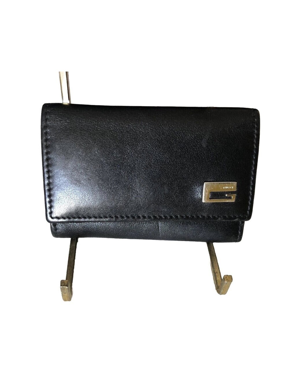 Vintage Gucci Black Lamb Leather Card/Key/Holder Unisex EUC